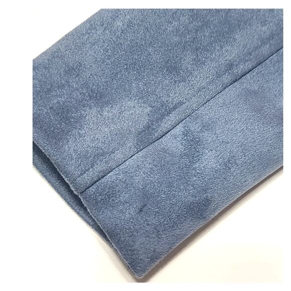 BB Dakota Steve Madden faux suede Moto jacket cool haze blue women's small - Picture 7 of 8